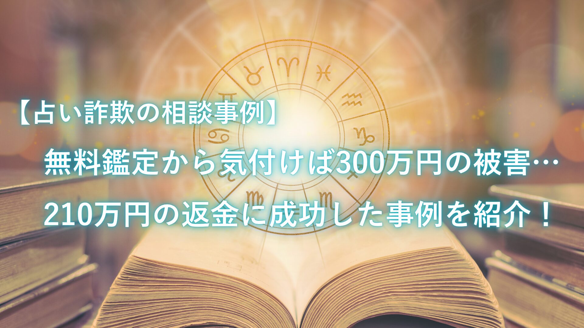 【占い詐欺の相談事例】無料鑑定から気付けば300万円の被害…210万円の返金に成功した事例を紹介！